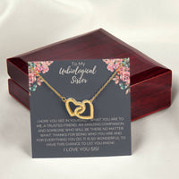 Unbiological Sister Necklace - Dark Interlocking Hearts Necklace