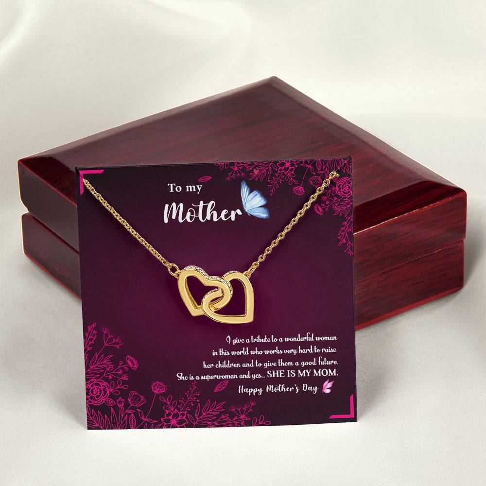 To My Mom Interlocking Hearts Necklace