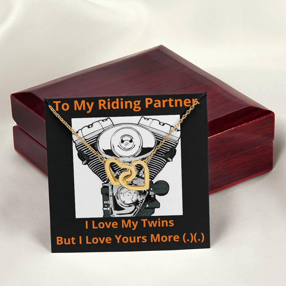 To My Riding Partner I Love My Twins Limited Edition Interlocking Hearts Necklace