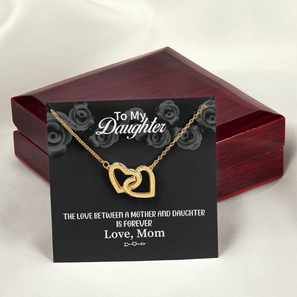 To My Daughter From Mom Interlocking Hearts Necklace Mother To Daughter Gift Birthday Gift To Daughter From Mom Daughter Necklace