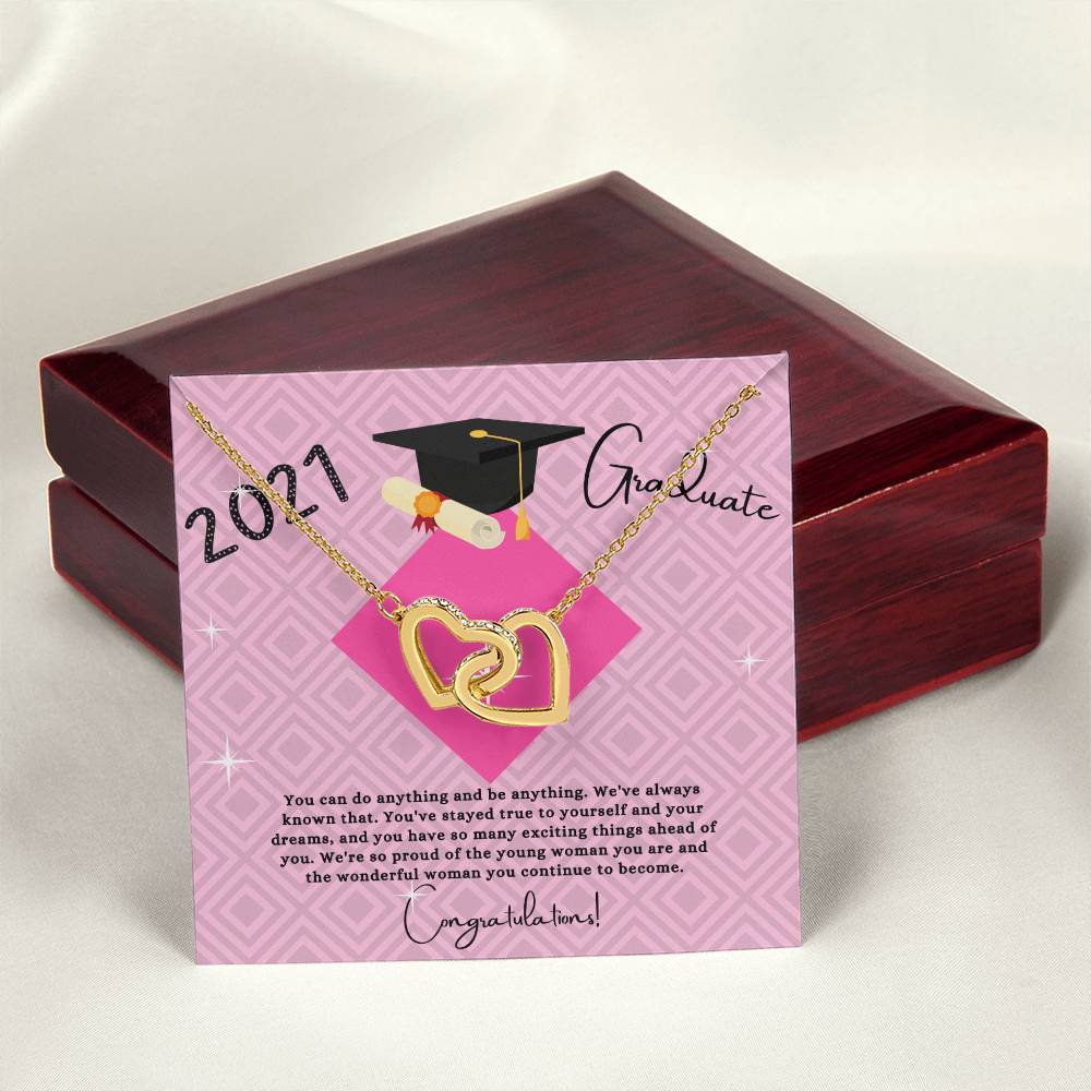 Popular Graduation Gift For Granddaughter 2021- Two Hearts Necklace Interlocking Hearts Necklace