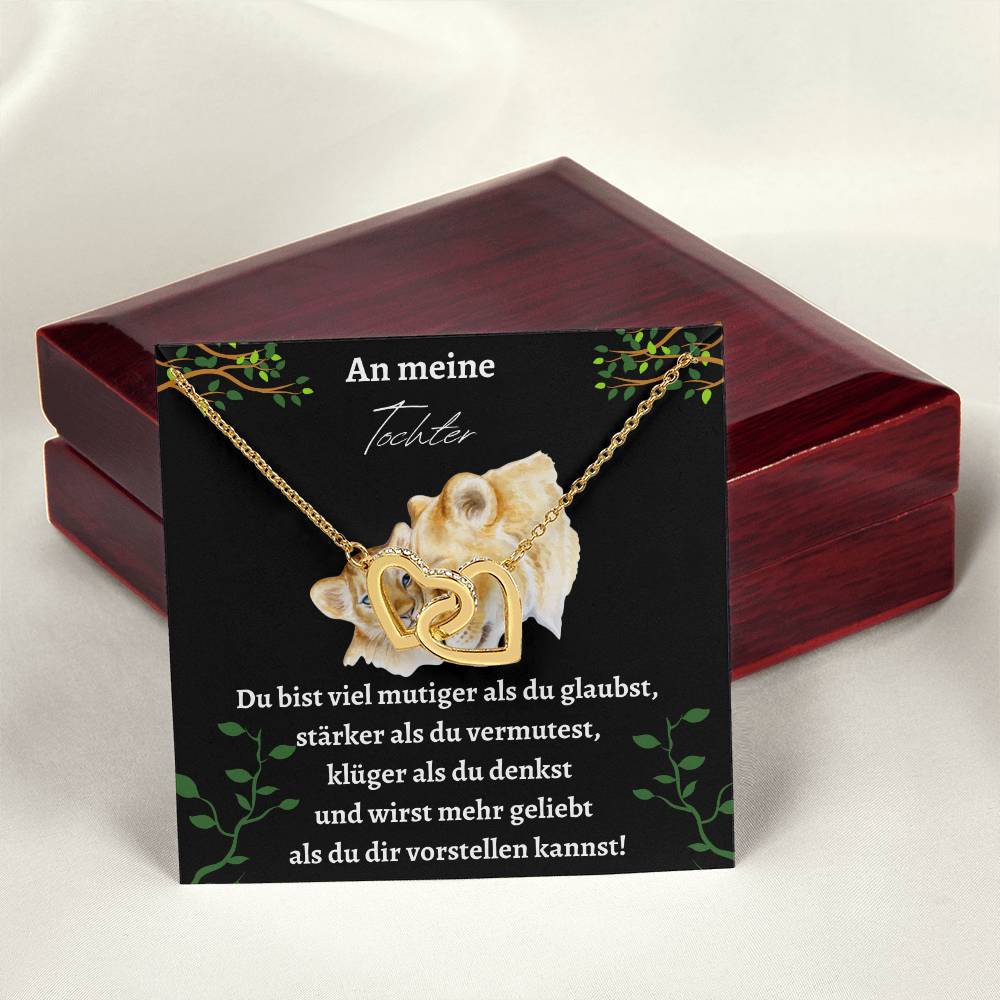 Lion Strenght Tochter Interlocking Hearts Necklace