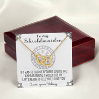 To My Shieldmaiden Interlocking Heart Necklace To Wife Necklace Shieldmaiden And Viking Interlocking Hearts Necklace