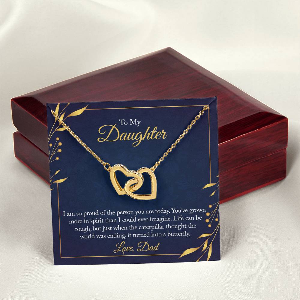 To My Daughter - I Am So Proud Of The Person You Are Today - Necklace Interlocking Hearts Necklace