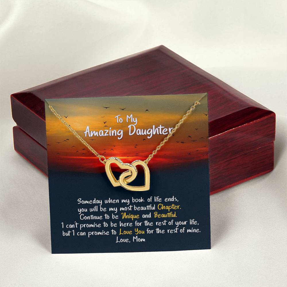 Daughter My Beautiful & Unique Chapter - Hearts Necklace Interlocking Hearts Necklace