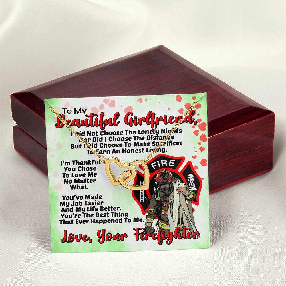 Firefighter'S Girlfriend- Interlocking Heart Necklace Interlocking Hearts Necklace