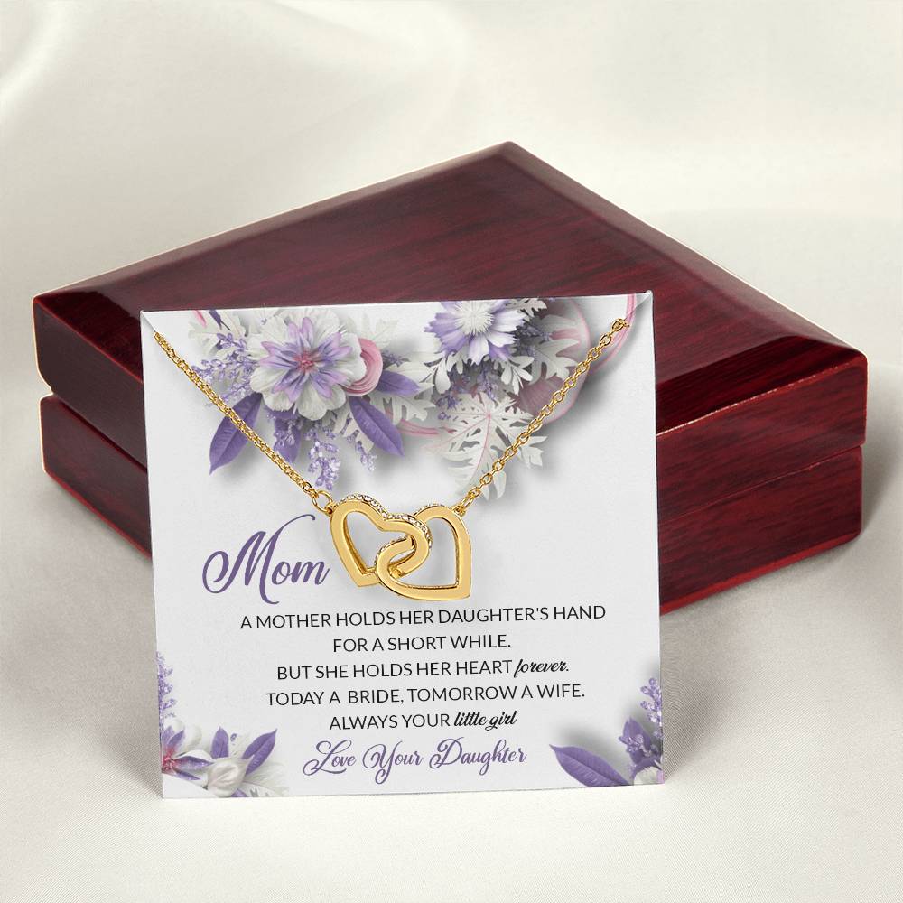 To Mom On My Wedding Day Gift Interlocking Hearts Necklace