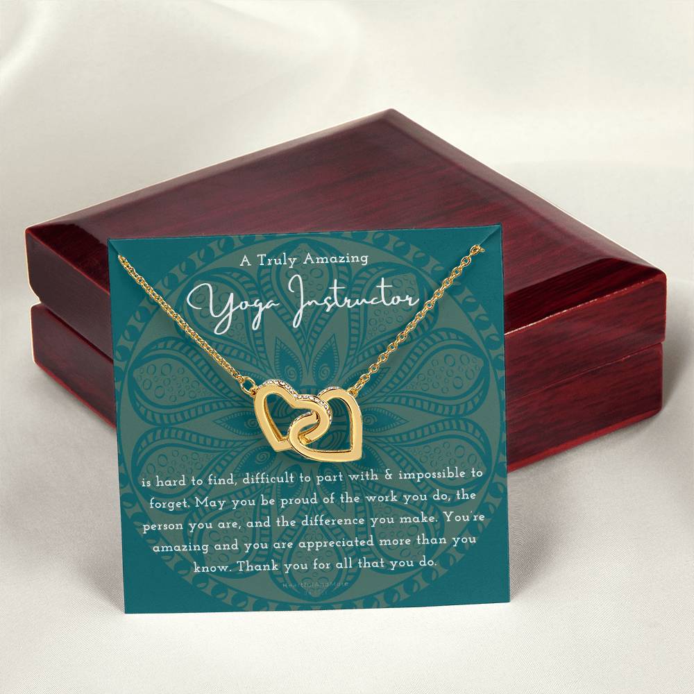 Gift For Yoga Instructor Yoga Instructor Appreciation Gift A Truly Amazing Yoga Instructor Gift Interlocking Hearts Necklace