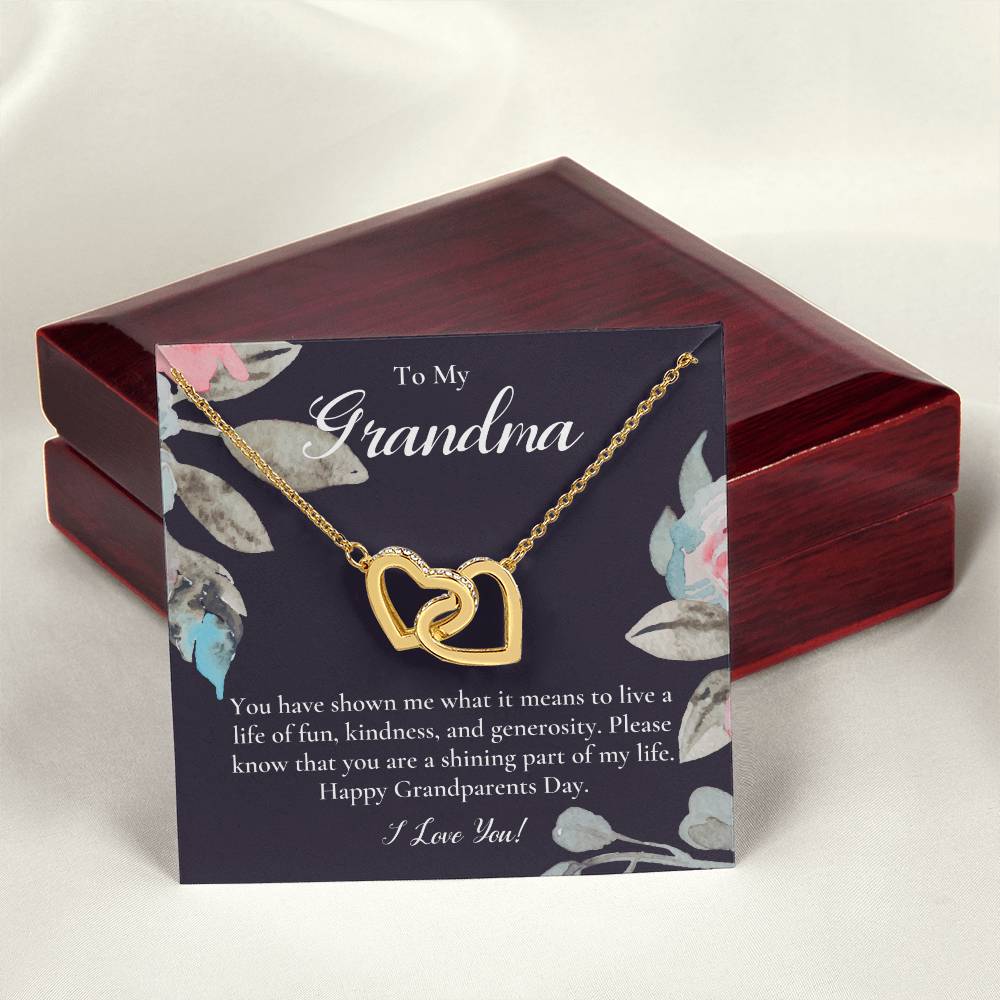 Gift For Grandma Necklace Grandmother Birthday Gift From Granddaughtergrandson To My Grandma Necklace Gift Grandmother Gift Grandparents Day Gift Interlocking Hearts Necklace
