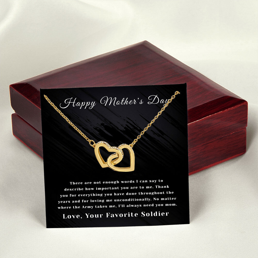 Mother'S Day- Interlocking Hearts- Favorite Soldier - Army Interlocking Hearts Necklace