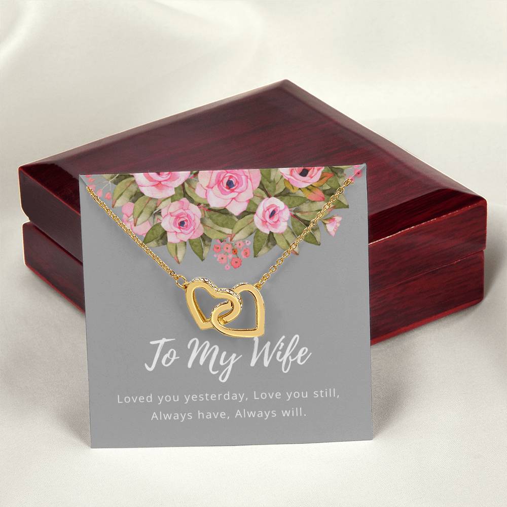 To My Wife Interlocking Heart Necklace Interlocking Hearts Necklace