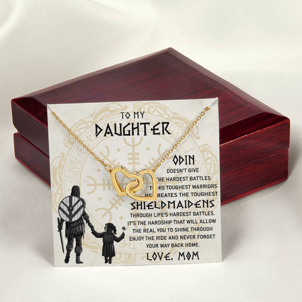 To My Daughter Necklace Daughter Viking Jewelry Norse Daughter Gift Interlocking Hearts Necklace