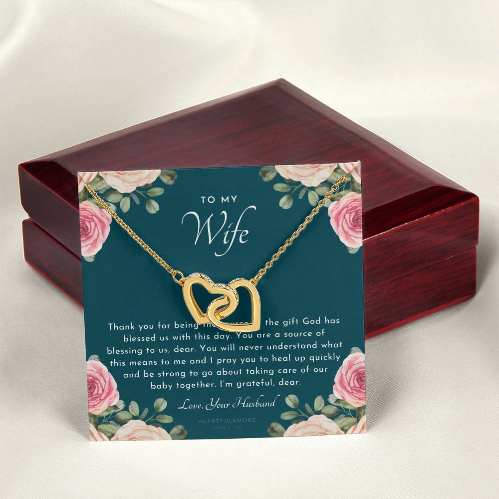 Postpartum Gift For Wife Gift For Wife Post Pregnancy Becoming A Mother Gift Gift For Wife Birth Wife After Pregnancy Necklace Wife Becoming A Mom Interlocking Hearts Necklace