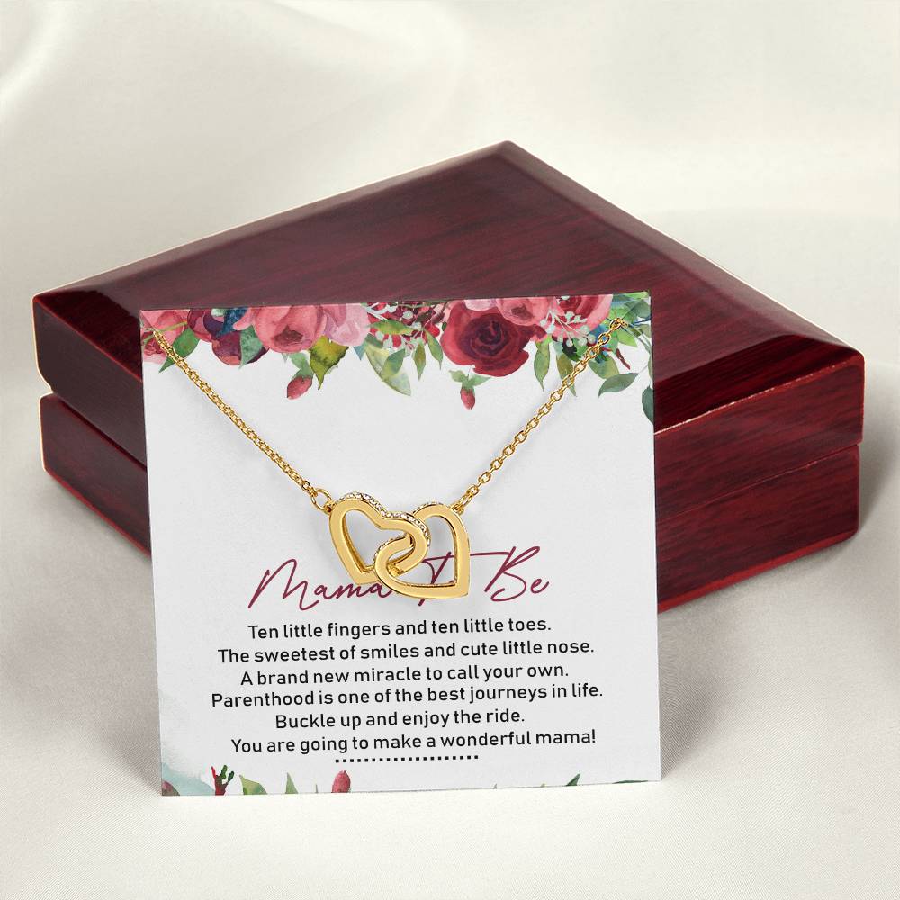 Mama To Be Interlocking Hearts Necklace Message Card