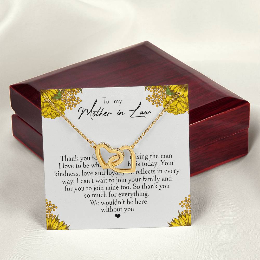 To My Mother In Law Thank You For Raising The Man I Love Heart Necklace Interlocking Hearts Necklace