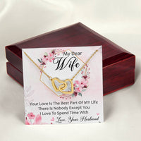 My Dear Wife Interlocking Hearts Necklace Message Card