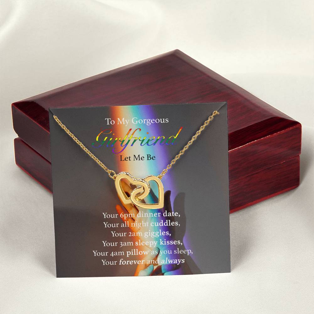 To My Gorgeous Girlfriend - Let Me Bet Interlocking Hearts Necklace