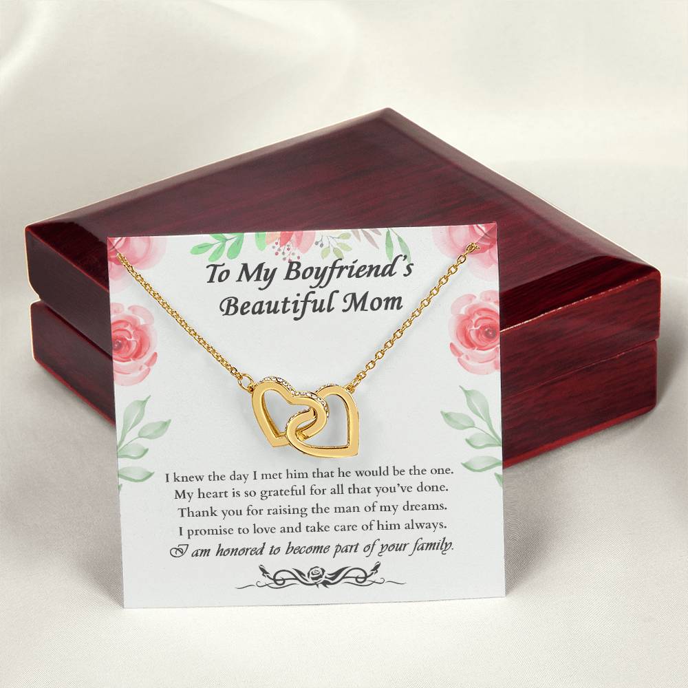 Gift For Boyfriend'S Mom - The Day I Met Him - Interlocking Interlocking Hearts Necklace
