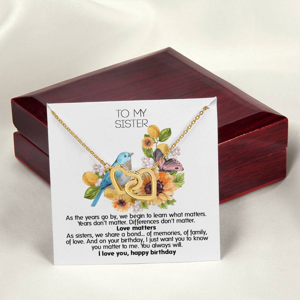 Give This Two Hearts Necklace For Your Sister'S Birthday ! Interlocking Hearts Necklace