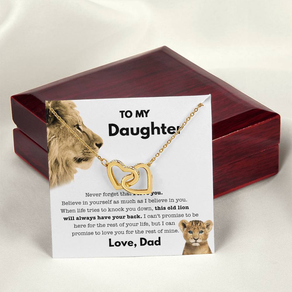 My Daughter - Old Lion - Necklace Interlocking Hearts Necklace