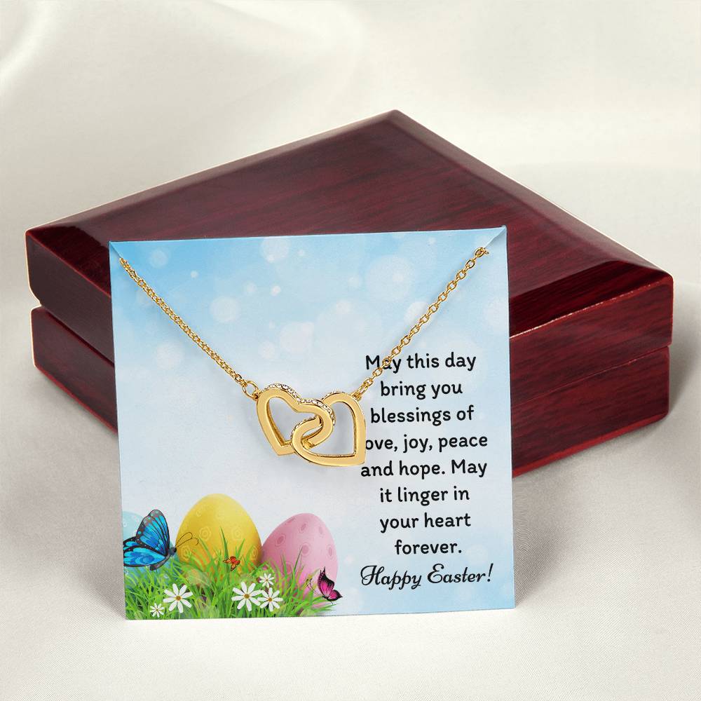 Happy Easter Gifts Interlocking Hearts Necklace