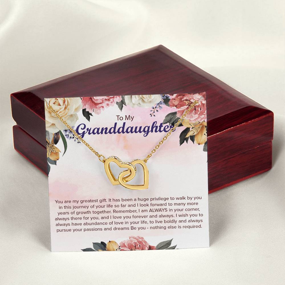 Interlocking Hearts Necklace For Granddaughter