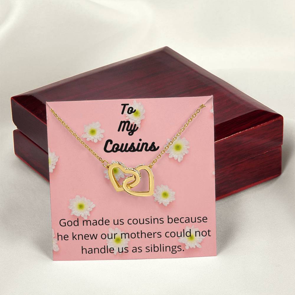 To My Cousins - Interlocking Heart Necklace - Cousin Gift Family Gift Cousin Necklace Meaningful Gift Giftable Jewelry Gift For Women Interlocking Hearts Necklace