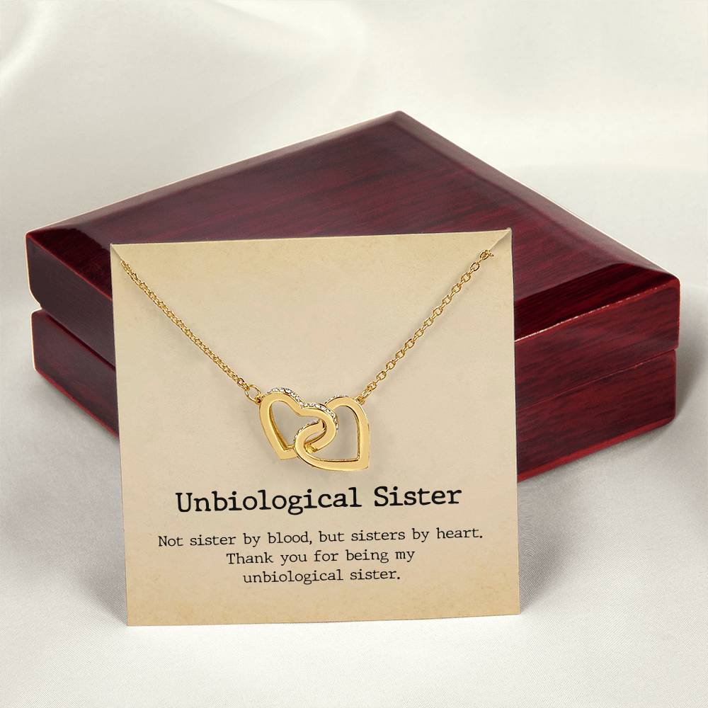 Unbiological Sister Interlocked Hearts Necklace Interlocking Hearts Necklace