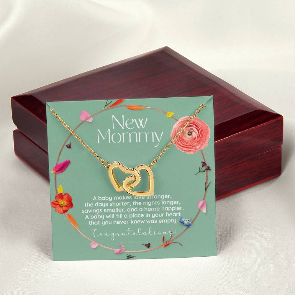 Mom To Be Necklace New Mom Necklace First Time Mom Necklace Pregnancy Gift New Mom Gift New Mommy Gift New Mom Gift Jewelry Interlocking Hearts Necklace