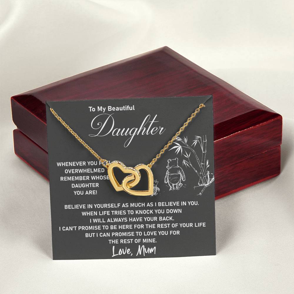 To My Daughter - I Will Love You For The Rest Of Mine - Necklace Interlocking Hearts Necklace