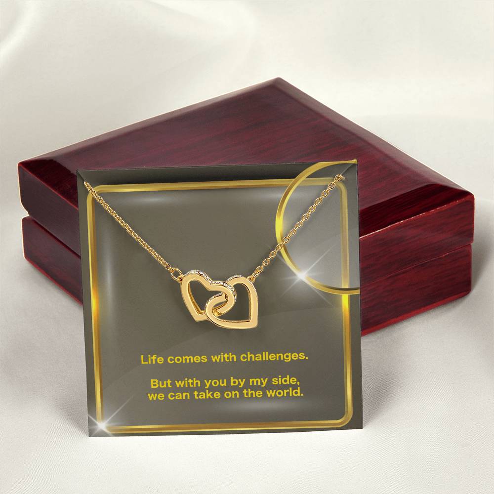 Take On The World Interlocking Hearts Necklace
