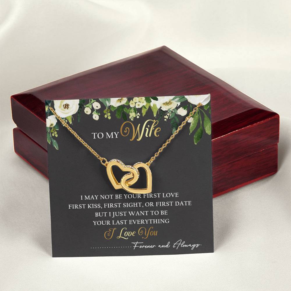 To My Wife Interlocking Hearts Necklace Message Card