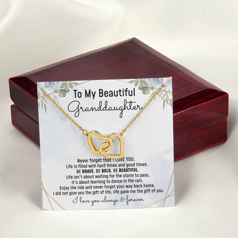 Granddaughter Necklace Gift From Grandparents Interlocking Hearts Necklace