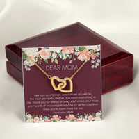 Dear Mom Watercolor Flower Interlocking Hearts Necklace Mother'S Day Message Card