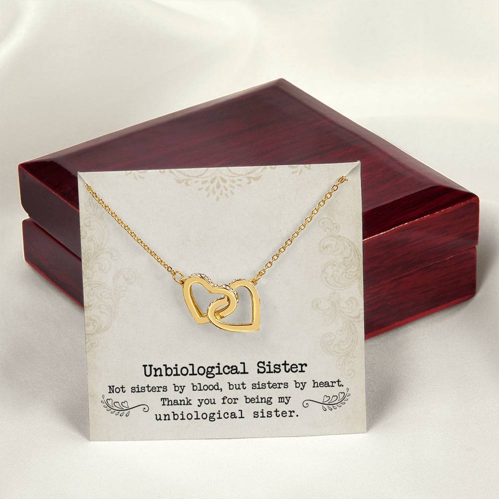 Unbiological Sisters Interlocking Hearts Necklace
