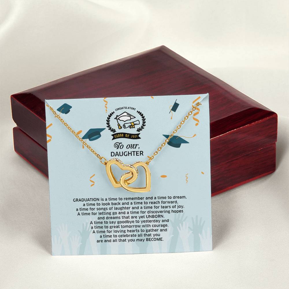 Interlocked Never-Ending Love Necklace To Your Successful Graduate Daughter Interlocking Hearts Necklace