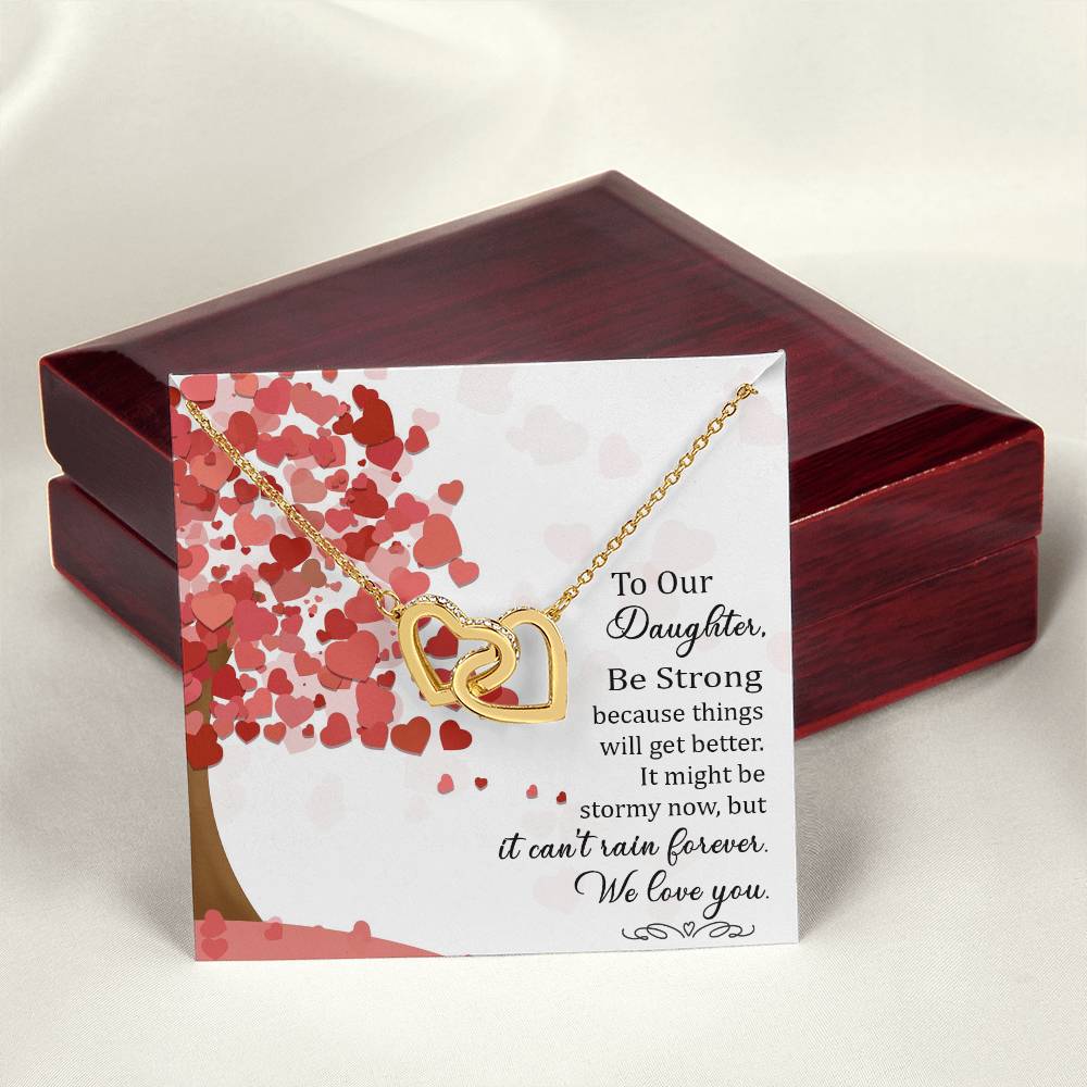 Necklace - To Our Daughter Interlocking Hearts Necklace