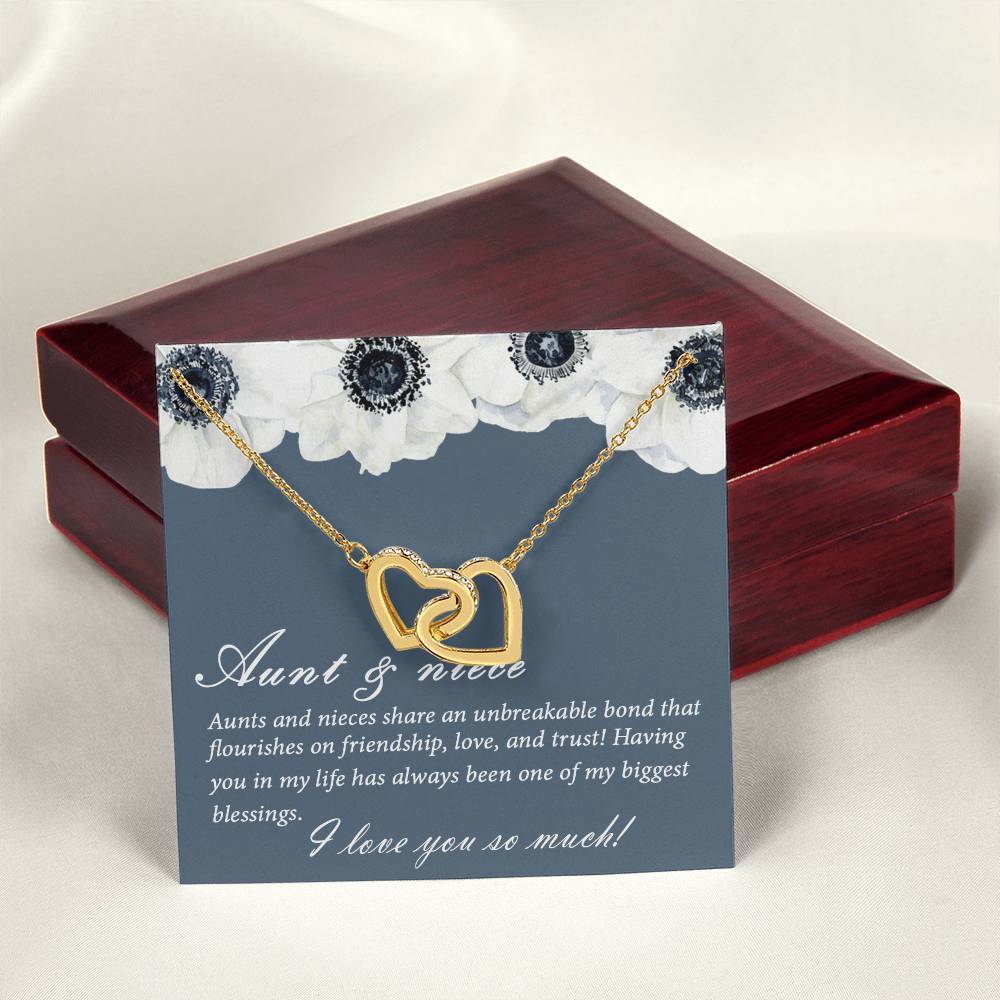 Aunt And Niece Necklace Special Niece Necklace Aunt And Niece Gift Niece Keepsakes Gift For Niece From Aunt Interlocking Hearts Necklace