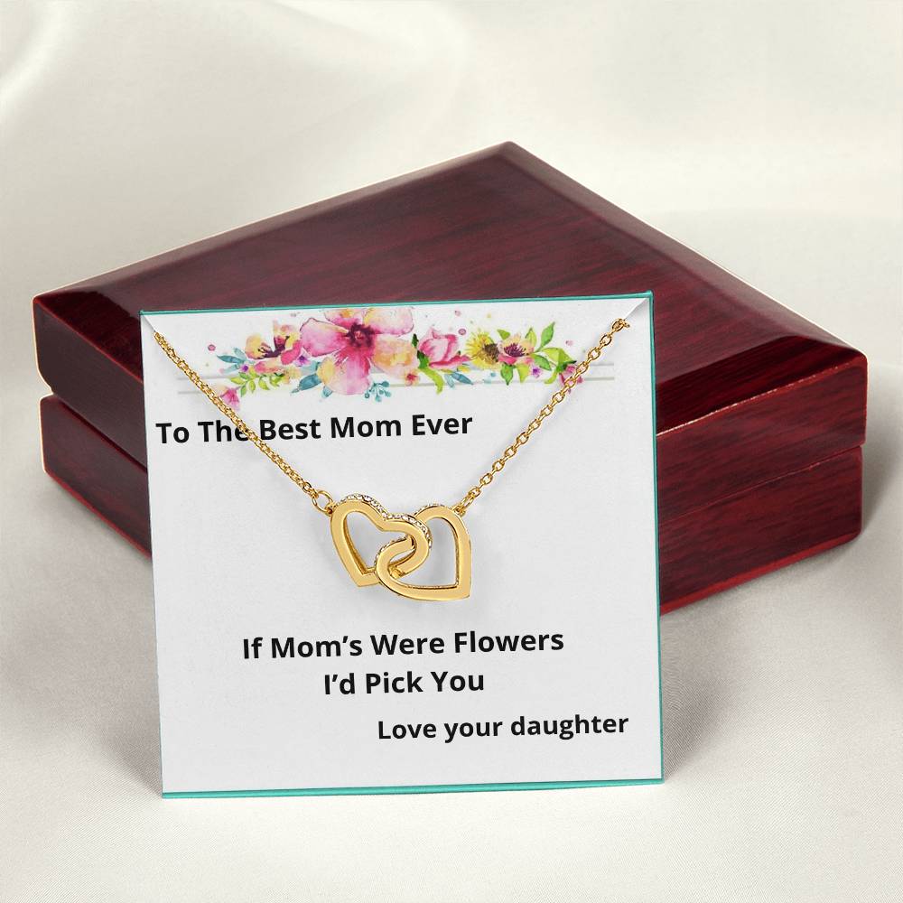 If Mom'S Were Flowers Two Hearts Necklace Interlocking Hearts Necklace