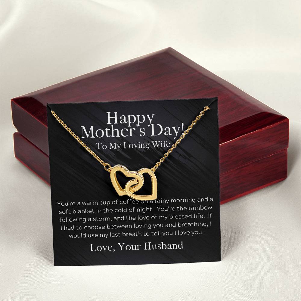 To My Loving Wife Mother'S Day Necklace Interlocking Hearts Necklace