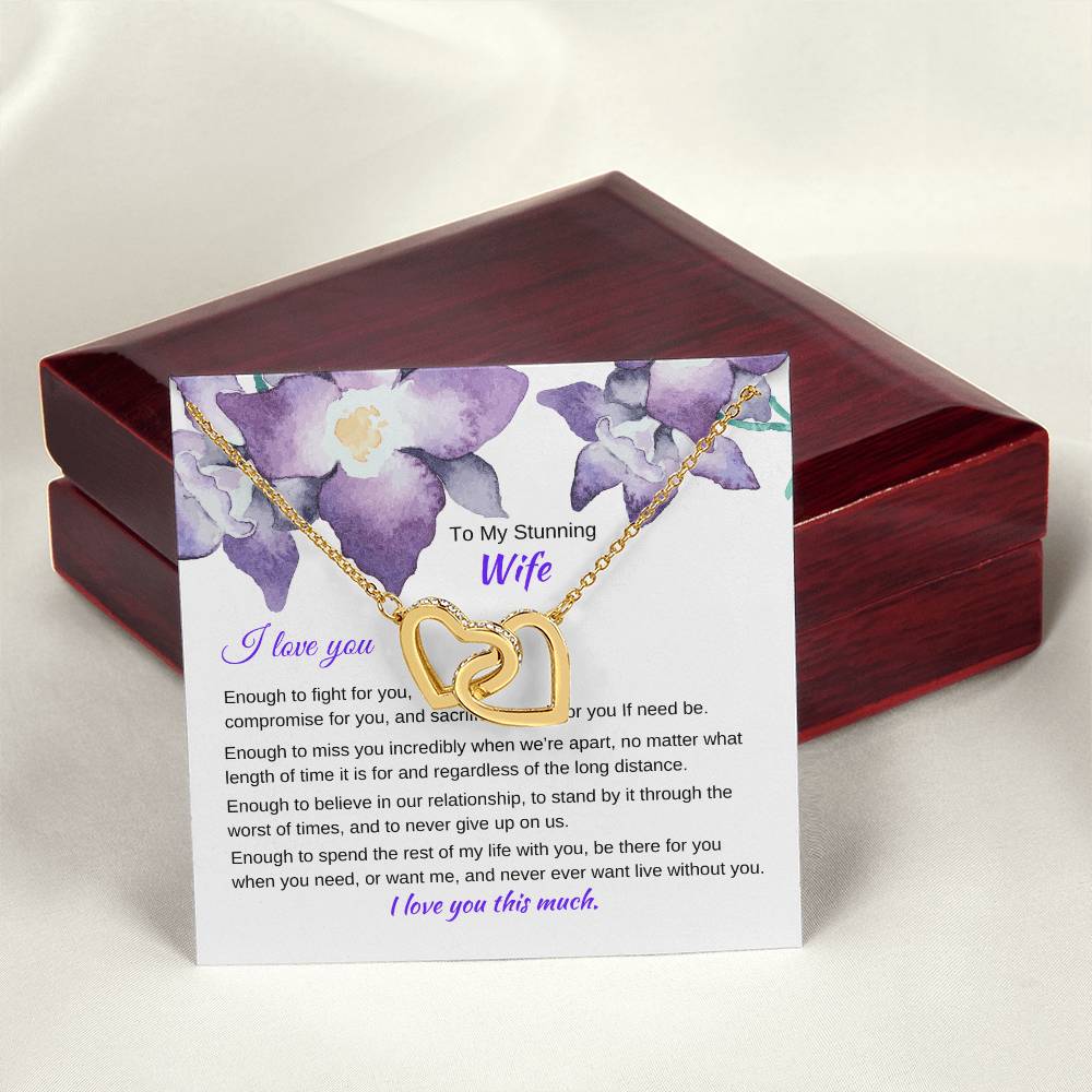 I Love You Enough Necklace Interlocking Hearts Necklace