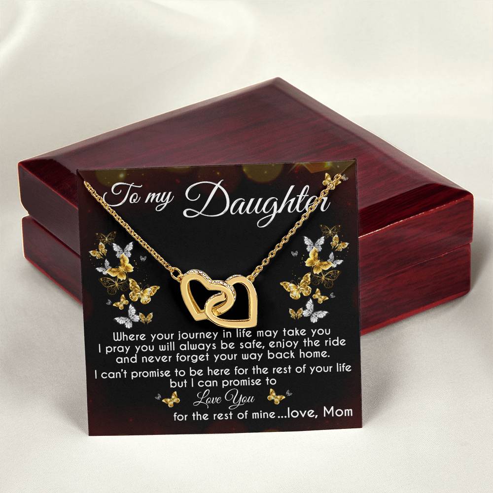 To My Daughter Interlocking Hearts Necklace