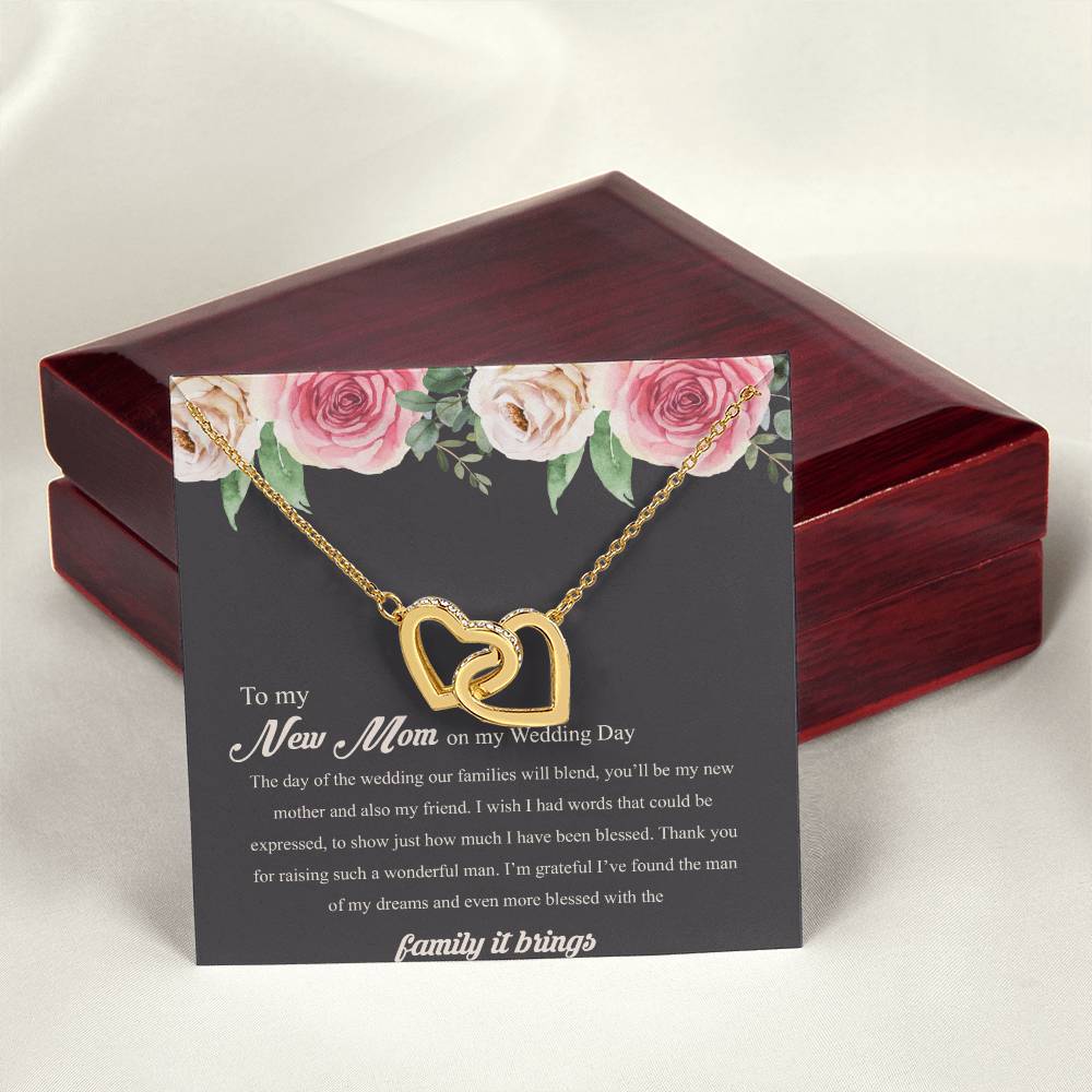 To My New Mom On My Wedding Day Interlocking Hearts Necklace