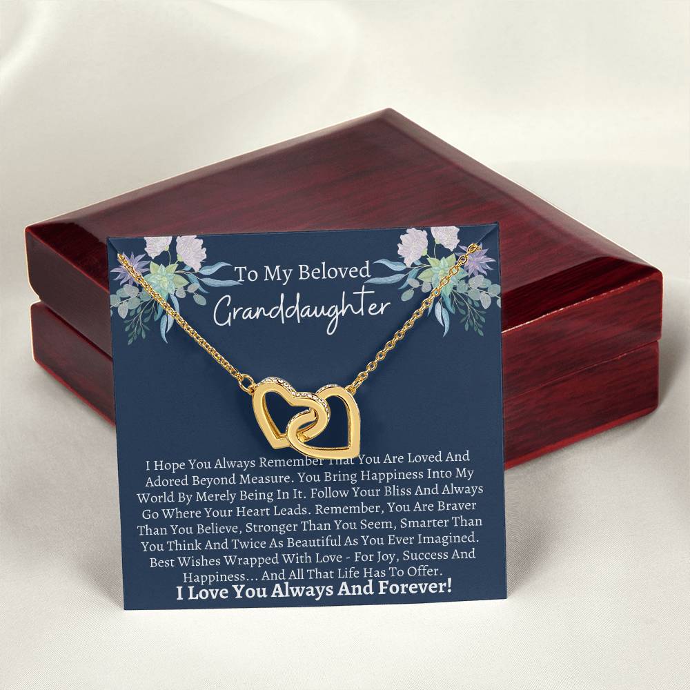 Granddaughter Gift Interlocking Hearts Necklace