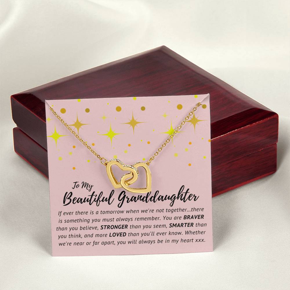 To My Beautiful Granddaughter - Interlocking Hearts Necklace [Soq4-26]