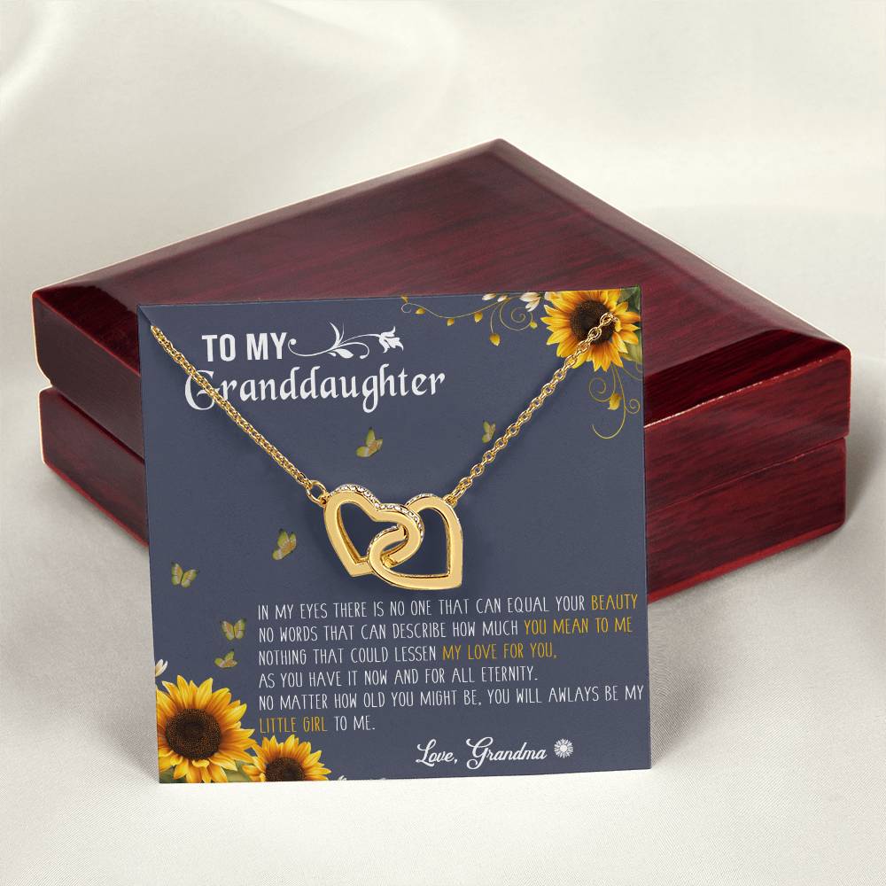 To My Granddaughter Interlocking Hearts Necklace Message Card