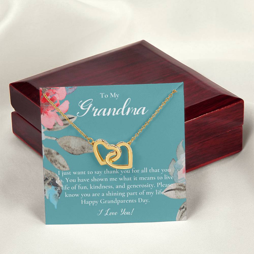 Gift For Grandma Necklace Grandmother Birthday Gift From Granddaughtergrandson To My Grandma Necklace Gift Grandmother Gift Grandparents Day Gift Interlocking Hearts Necklace