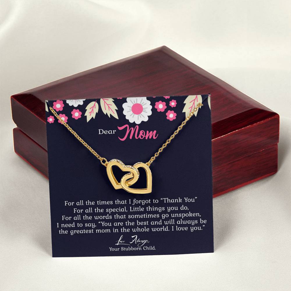 Greatest Mom In The World Limited Edition Interlocking Hearts Necklace