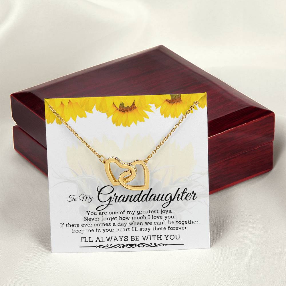 To My Granddaughter-Interlocking Hearts Necklace