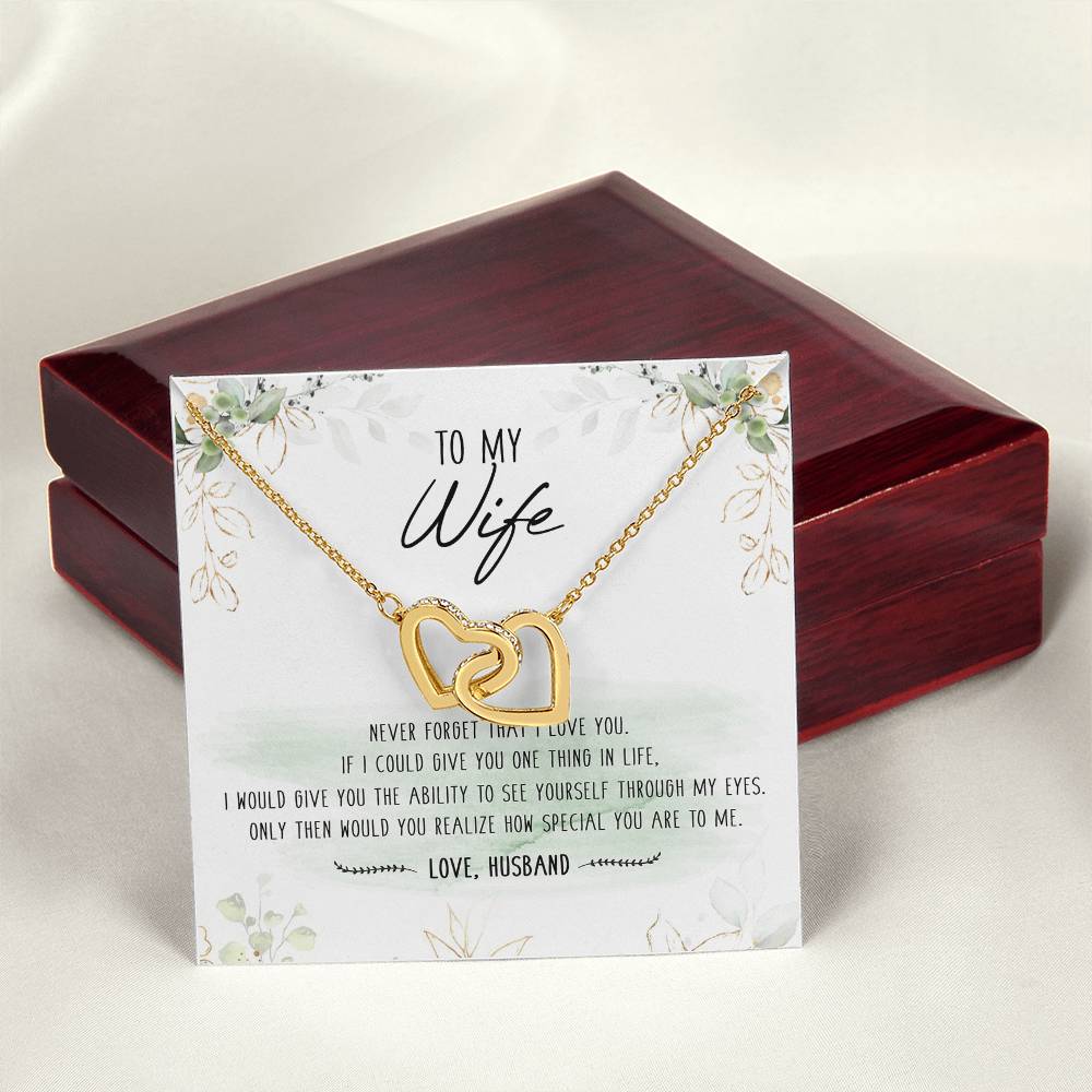 To My Special Wife Interlocking Hearts Necklace Mother'S Day Message Card From Husband